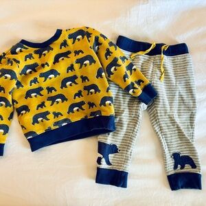 Mini Boden Bear Sweatshirt Set